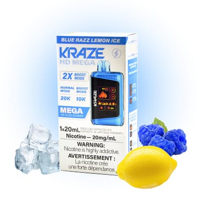 Blue Razz Lemon Ice Kraze HD Mega Disposable Vape - AceVaper Canada's ...