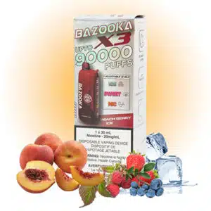 Peach Berry Ice Bazooka Vape X3 disposable